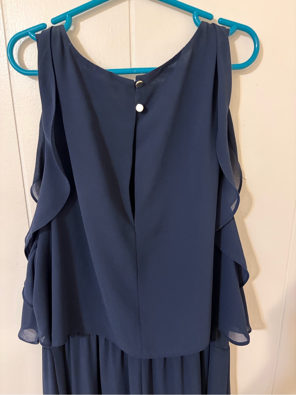 H&M Navy Ruffle-Overlay Maxi Dress - Picture 5 of 6